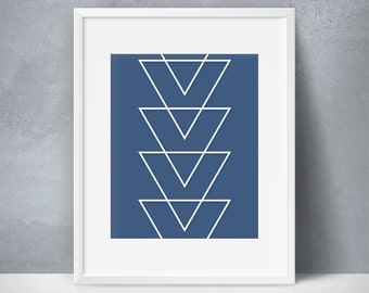 Blue Wall Decor triangle art | etsy Blue Wall Decor triangle art | etsy