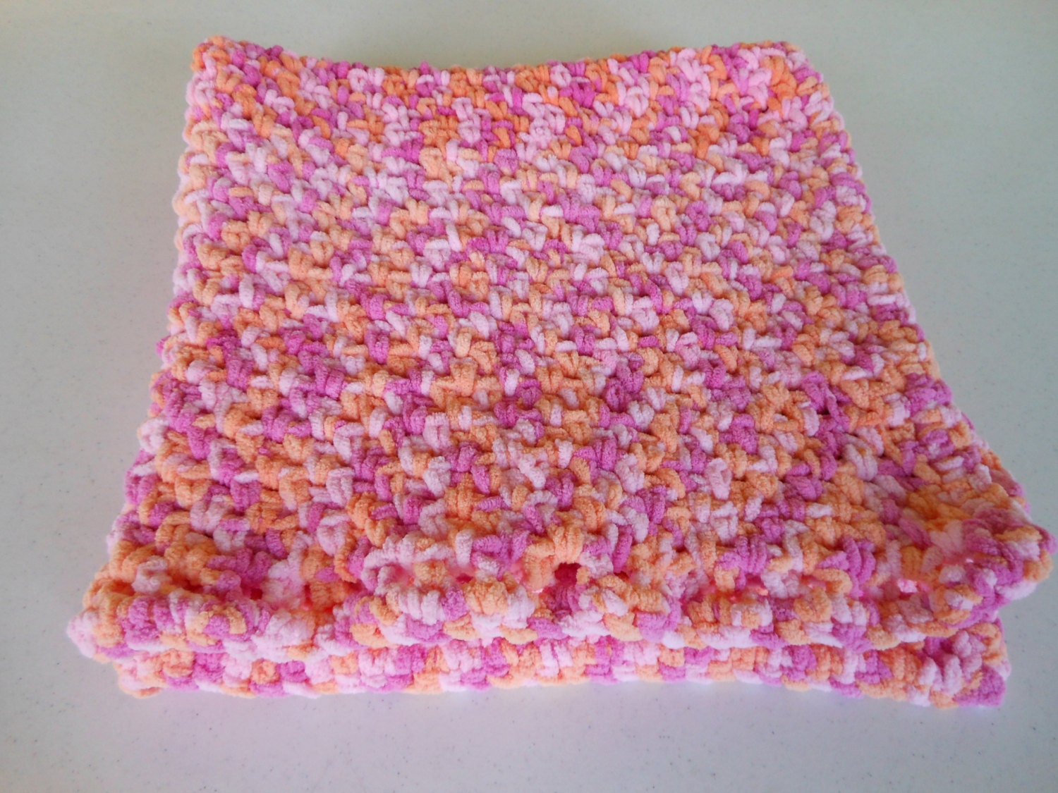 Crochet Bernat Baby Blanket Peachy