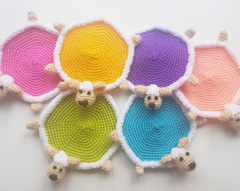 Gift for mom Crochet Coasters sheep Amigurumi lamb Cups Crochet Home Accessories Kitchen Accessories Handmade Coasters table decor gift idea