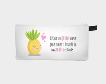 Chest pencil / makeup case "Miss pineapple" (version gift for teacher)