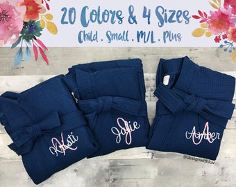Bridesmaid Robes set of 7, Bridesmaid gifts, plus size robes, flower girl robes, wedding robe, getting ready robes, bridal party robe,