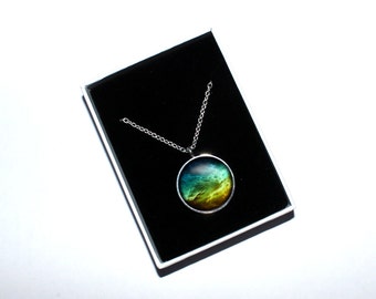 Galaxy necklace, Space necklace, Galaxy pendant, Nebula, Gift for space lovers, Solar system, Science jewelry, Space themed science gift