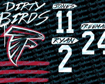 Dirty Birds, Atlanta Falcons with Names and Numbers SVG