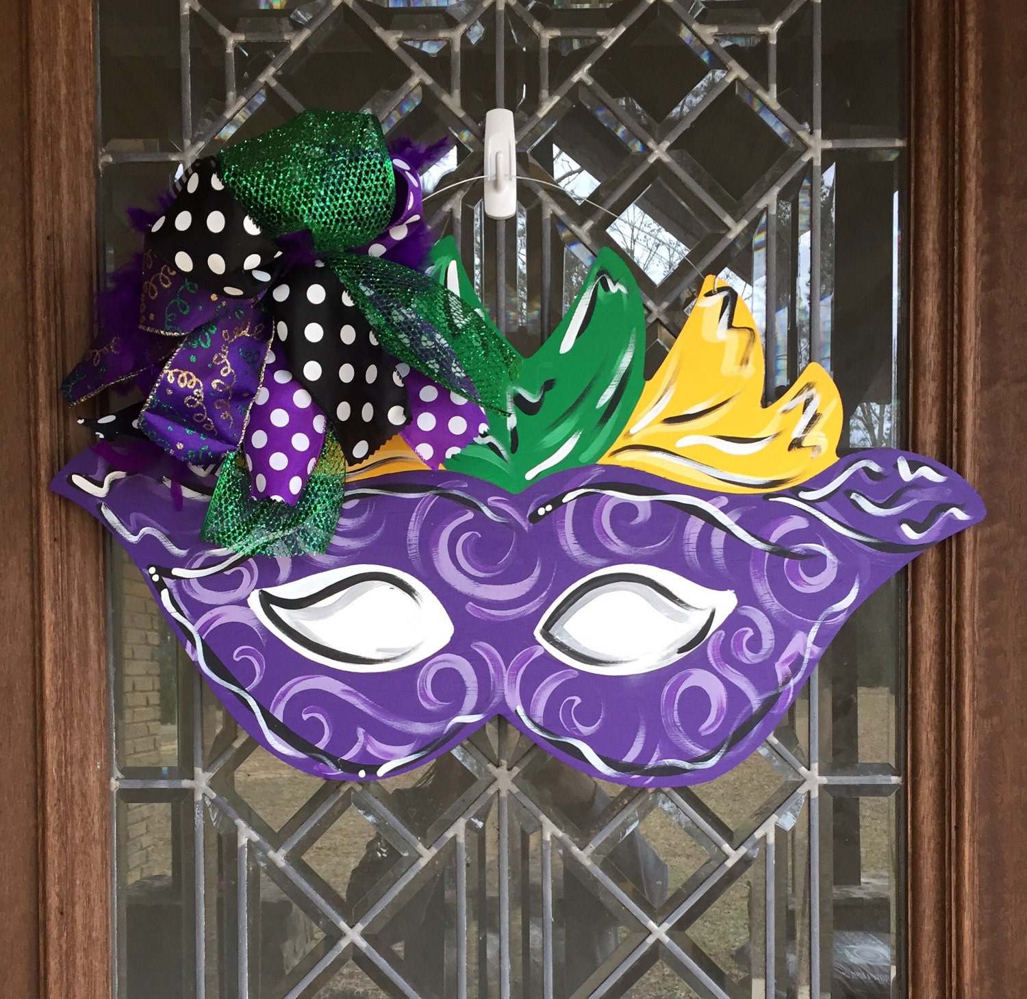 mardi gras mask door hanger