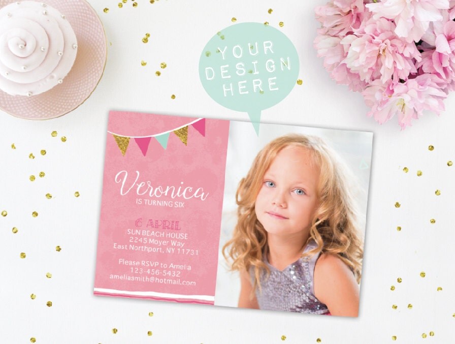 Download Invitation Mock up Card Mock up Birthday Card Mockup Party