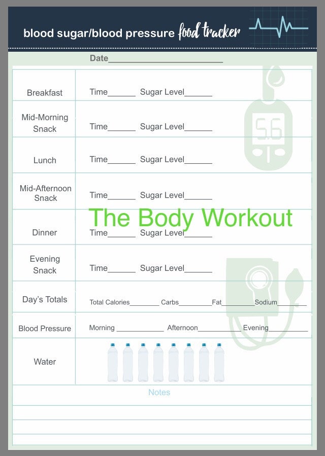 Health Planner Blood Sugar Tracker Blood Pressure Tracker