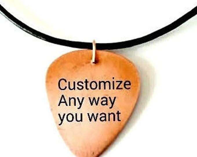 Custom Copper Guitar Pick Necklace, Musician Necklace, Guitar Pick Pendant, Gift for Music Lover, Unique Birthday Gift, Copper Pick Necklace