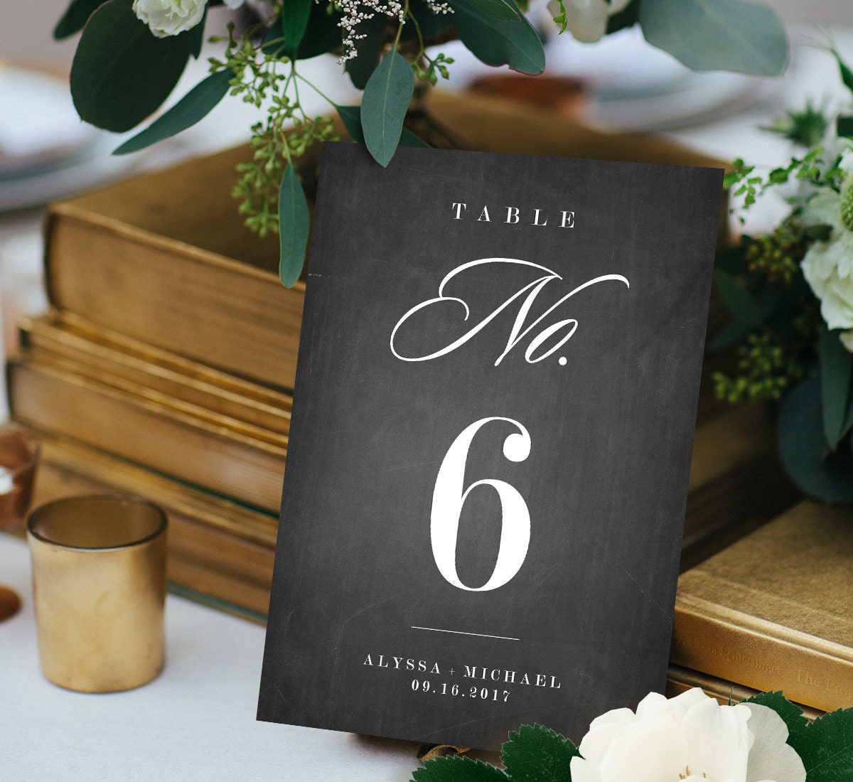 Chalkboard Table Number Card Template Printable Wedding Table