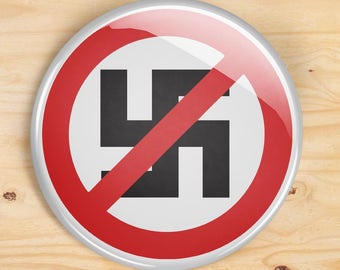 Anti Nazi button - AntiFa pin buttons - set of 2 pinback buttons - nazi scum f*ck off protest pin button