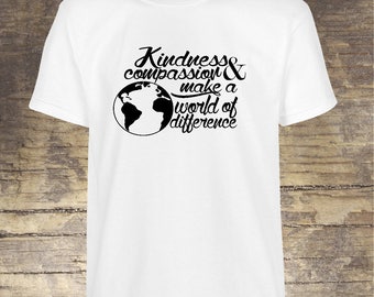 Kindness Shirt, Unisex Crew Neck Tee, Compassion, Make a Difference, Kind is Cool