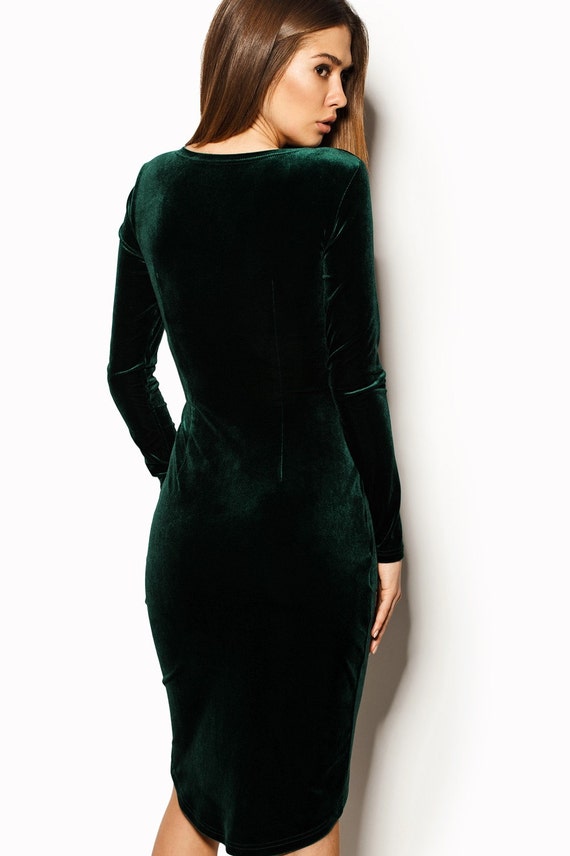 coupon on Green Velvet Wrap Dress ...