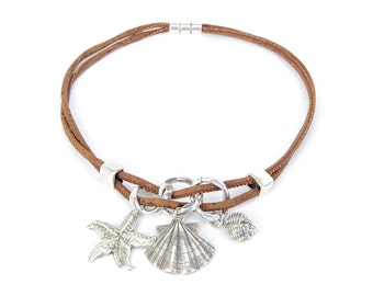 Necklace made of Cork with a sea theme