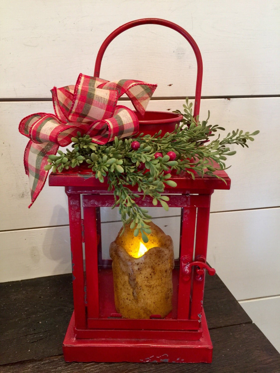 Red lantern christmas lantern home decor rustic lantern