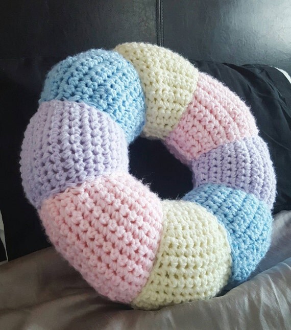 Baby crochet donut cushion.