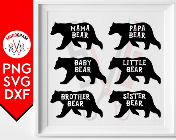 Download Bear Family SVG Bear Family silhouette Mama Bear Papa Bear