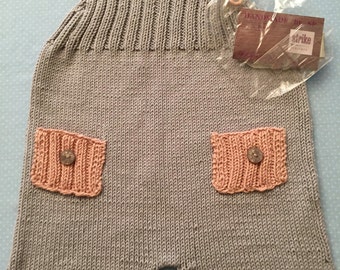 Dungarees for babies, 6-12 months, organic cotton, girl, hand job