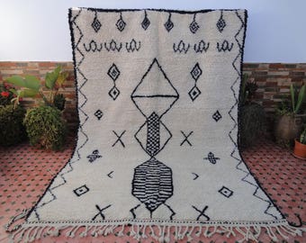 beni ourain vintage 100% WOOL handmade berber moroccan rugs great texture