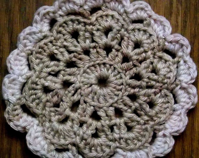 Beige and white lace napkin, crochet lace doily, set of 6, crocheted decoration, crochet table decor, decorative crochet, crochet ornaments