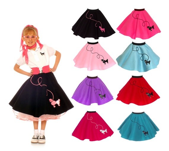 MEDIUM Child 7-9 50's POODLE SKIRT by 50sPoodleSkirts on Etsy