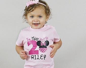 Im twodles shirt, Minnie Mouse birthday shirt, minnie 2nd birthday, second birthday, birthday Minnie Mouse, girl second birthday shirt, shir