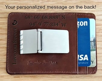 Money clip wallets • personalized money clip • leather money clip • money clip • custom money clip • money clips • mens toffee 7717