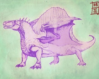 Dimetrodon Dragon Print