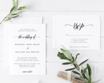 Wedding Invitations, Printable Wedding Invitations, Wedding Invitations, Invitation Suite, DIY Wedding Invitations, Invitations