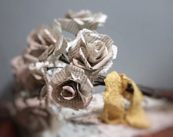 Jane Austen Paper roses Made to order in a variety of colours