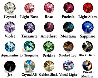 14mm Swarovski 1122 Rivoli Crystal Foiled in 21 Colours 2/4/12/24 Pieces