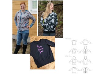 Twisted sweatshirt, hoodie, cardigan. Size 32-60