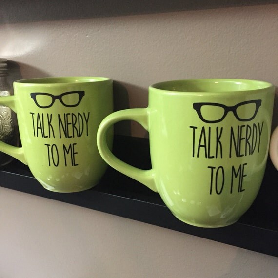 Talk Nerdy To Me Vinyl Mug Gift Her Custom Mugs Customized Gift  Mug Valentines Day Valentine Bookish Book Lover Gift