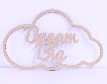 Decorative Cloud, Ready To Decorate, Craft Supplies, Wood Blank, Laser Cut, Cloud Nursery, Kids Bedroom Decor, Personalised Cloud, Dream Big