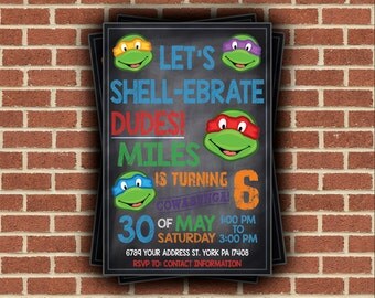 Ninja Turtles Birthday Invitation