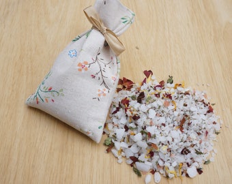 Bridesmaid Gift Sets/Detox Bath Salts in Linen Printed Bag/Cadeaux pour les demoisselles d'honneur