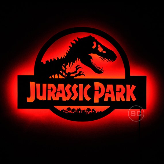 Jurassic Park Sign Led Lighted Jurassic Park Logo Night 5975