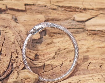 Sterling Silver Snake Ouroboros Ring Eating Tail Gothic Steampunk
