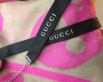 Brown Gucci ribbon choker and bracelet set