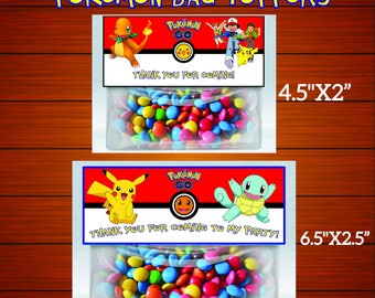 Pokemon Bag Toppers-Printables Pokemon Bag Toppers-Pokemon Favors-Digital Pokemon Bag Toppers-Pokemon Party Decoration-DIGITAL DOWNLOAD
