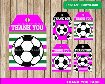 Soccer thank you tag | Etsy