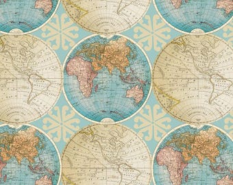 World Map Fabric