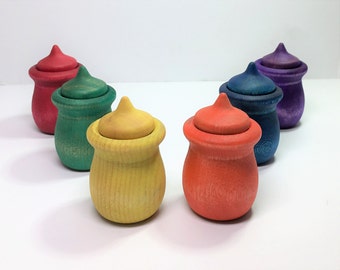 Acorn Color Sorting Activity / Waldorf Inspired / Reggio / Montessori / Open-Ended / Loose Parts / Rainbow / Preschool / Natural Wooden Toy