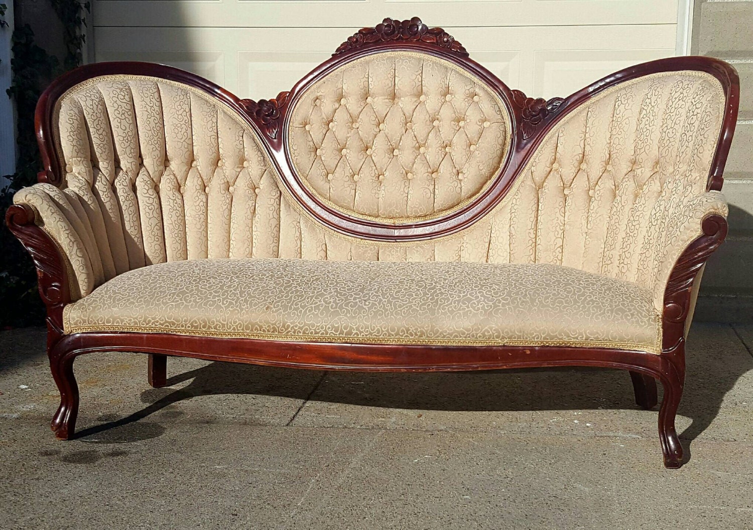 Vintage Victorian Ivory Loveseat Antique By VintageHomeRehab