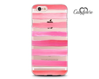 iPhone 7 case, iPhone 6s case, Clear cases, iPhone case, iPhone 7 case, iPhone 7 Plus case Clear, Galaxy S7 case, S7 Edge case, Pink Stripes