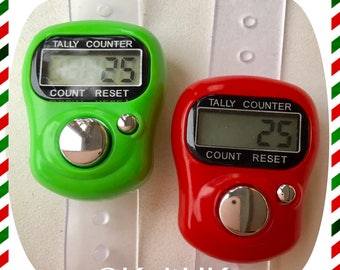 Digital Knitting Row-counter: LCD Tally Counter. 2 Pack (Green & Red)