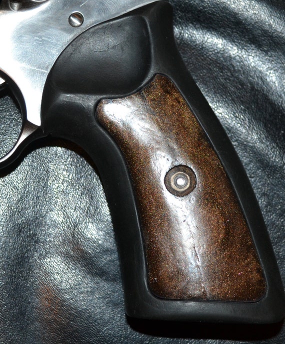 Ruger GP100 pistol grips insert panels dark brown