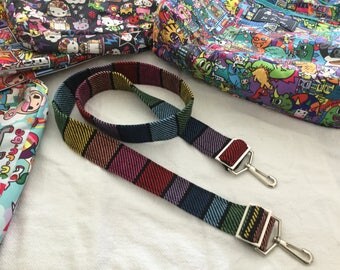 Dark Rainbow Handbag Strap Handwoven to Match JuJuBe Bags