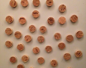 Natural Cork Fridge Magnets - Pack of 10 Magnets
