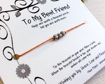 Best Friend Birthday Gift Best Friend Bracelet Best Friend Gift Best Friend Gifts Gift Best Friend BFF Wish Bracelet Hugs