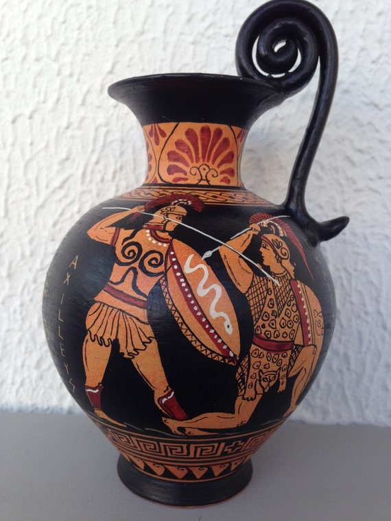 red and black greek pottery