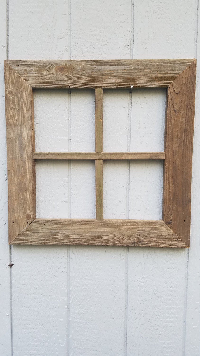 Barnwood Style Reclaimed Wood Window Frame Weathered Gray